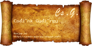 Csánk György névjegykártya